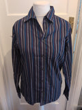 Mens Marks And Spencer Size Small Purple Striped Long Sleeved Shirt