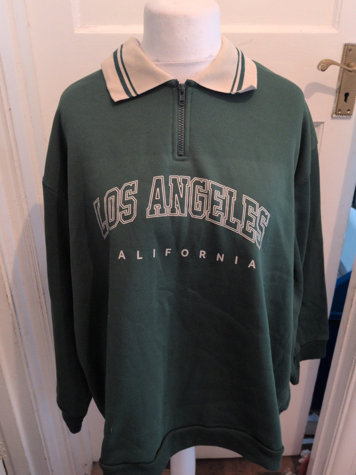 Shein Curve Size 5XL Green Collared Pullover Jumper
