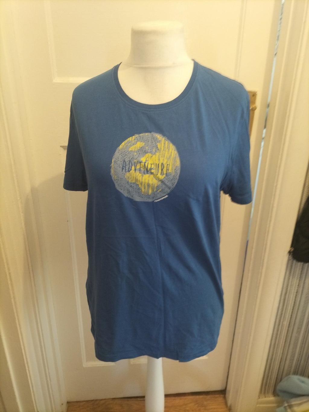 Mens Craighoppers Size XL Blue And Yellow Print Short Sleeved Tshirt