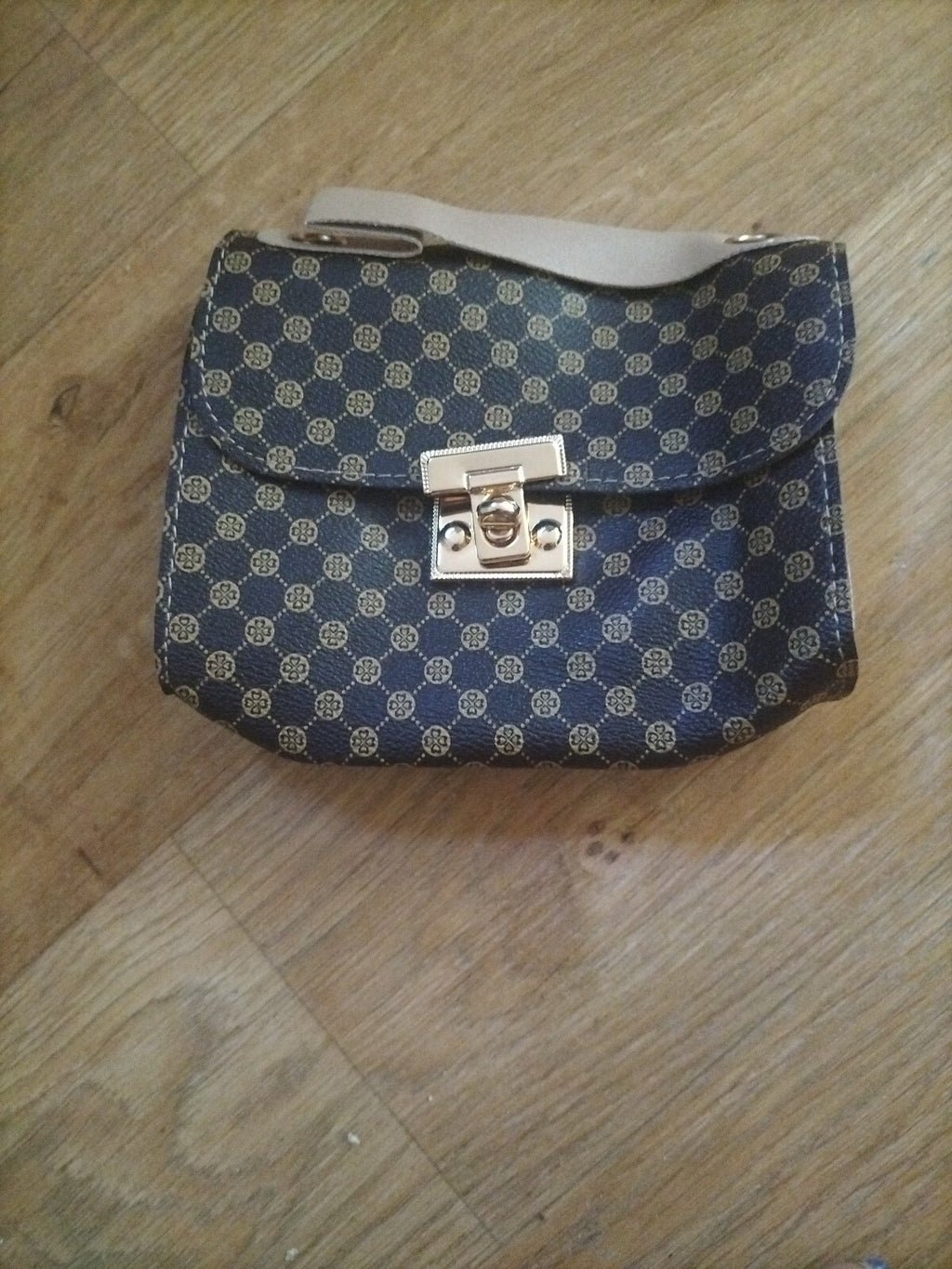 Brand New Ladies Faux Leather Black/brown Chain Crossbody Bag