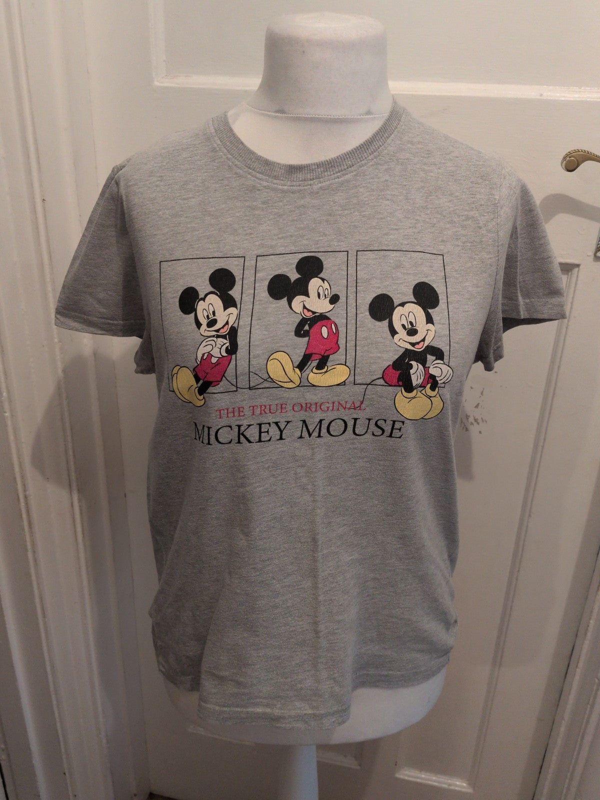 Primark Disney 10-12 Mickey Mouse Grey Short Sleeve Pyjama Top