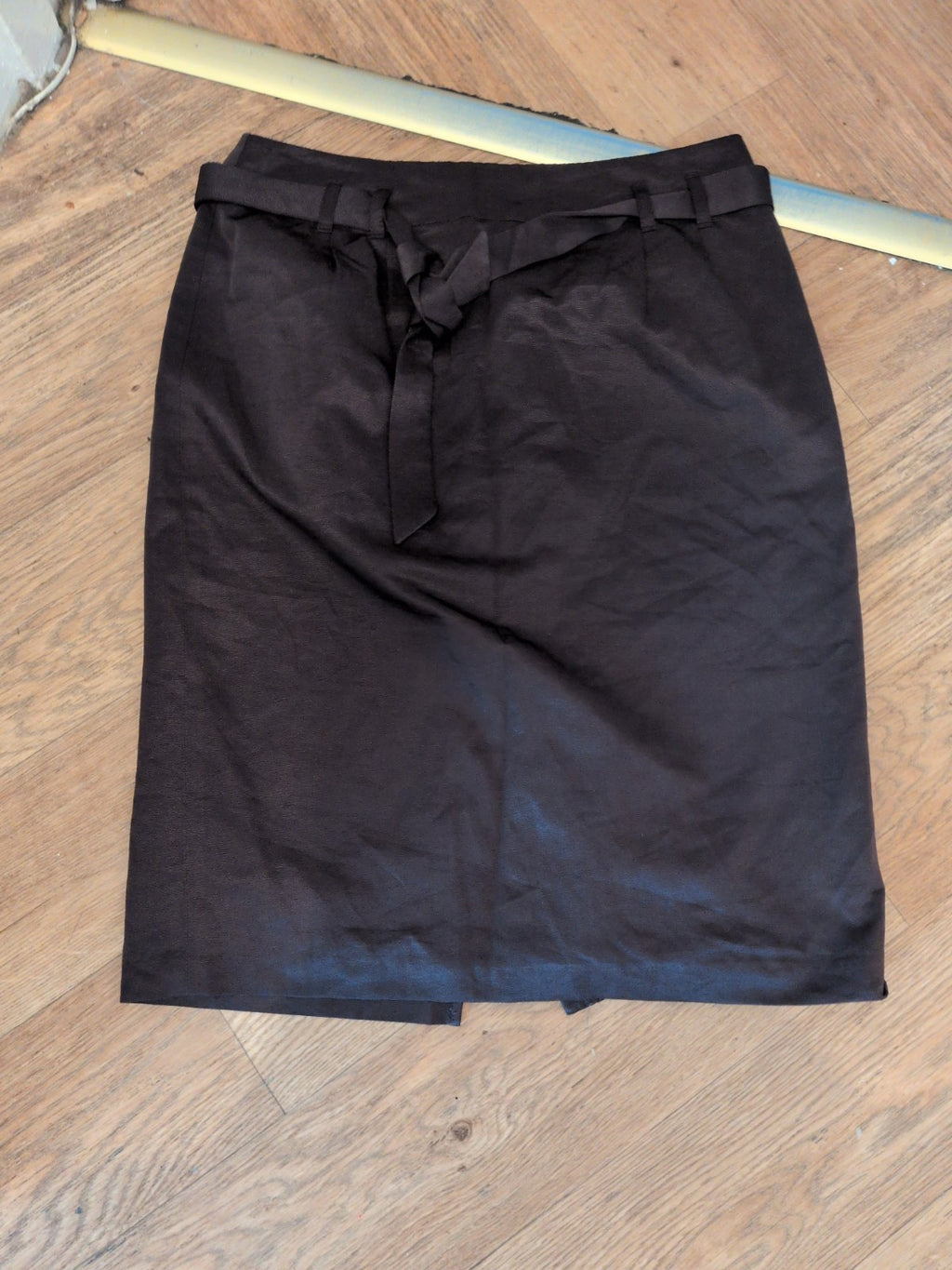 Autograph 12 Dark Chocolate Skirt With Belt Below Knee Length