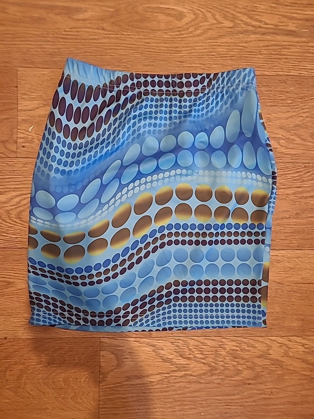 Ladies Shein Size XS Blue Patterned Elasticated Mini Skirt