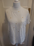 Ladies M&S Collection Size 16 White And Gold Heart Pyjama Top