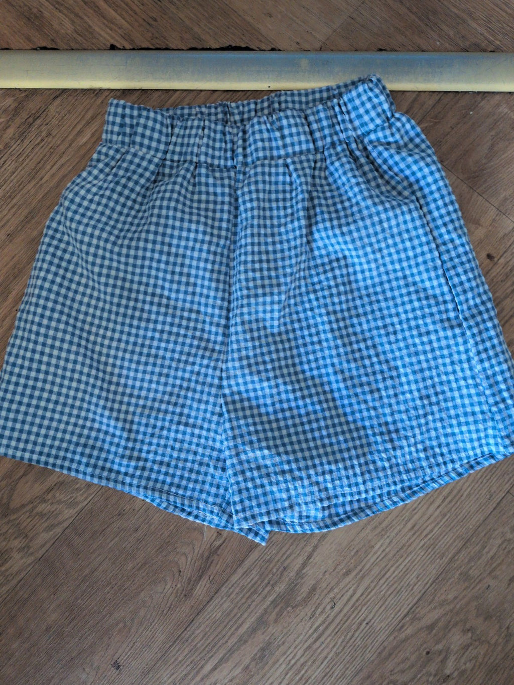 Shein Xs Blue Check Elasticated Shorts *