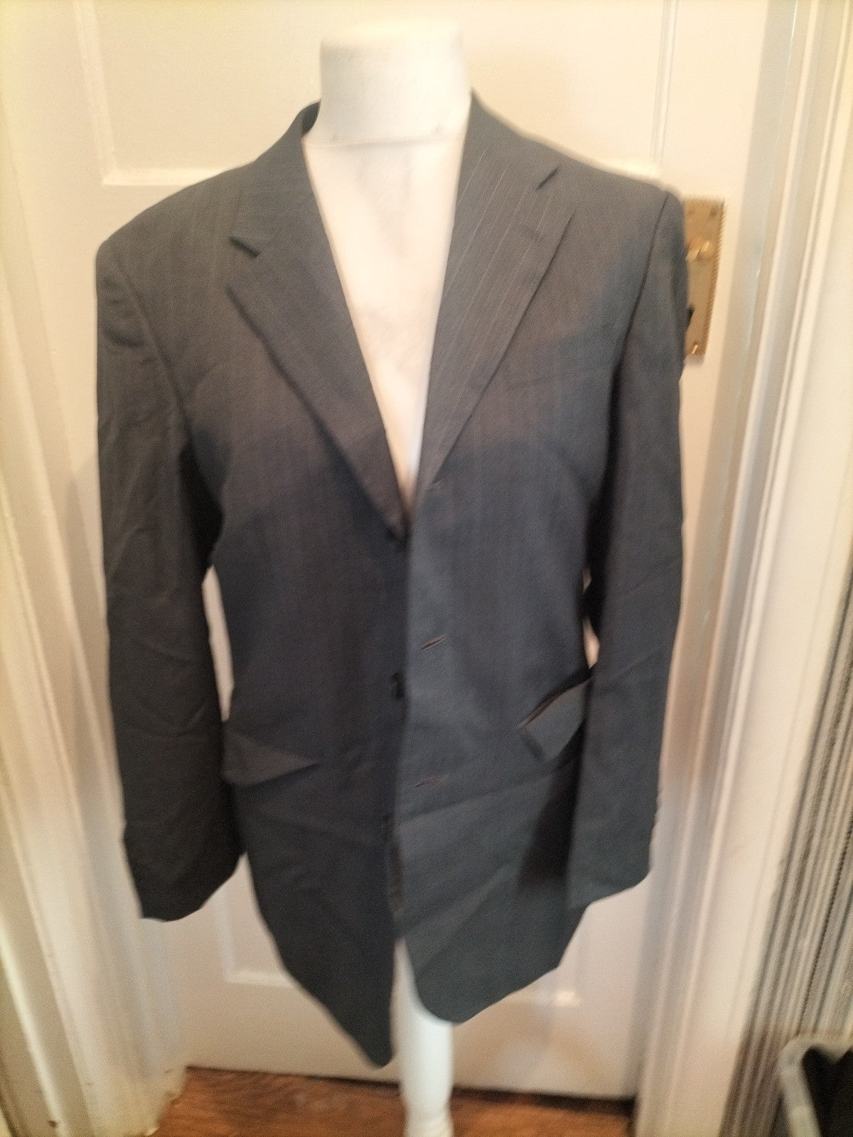 Mens Moss Size 38R Grey Pinstripe Blazer
