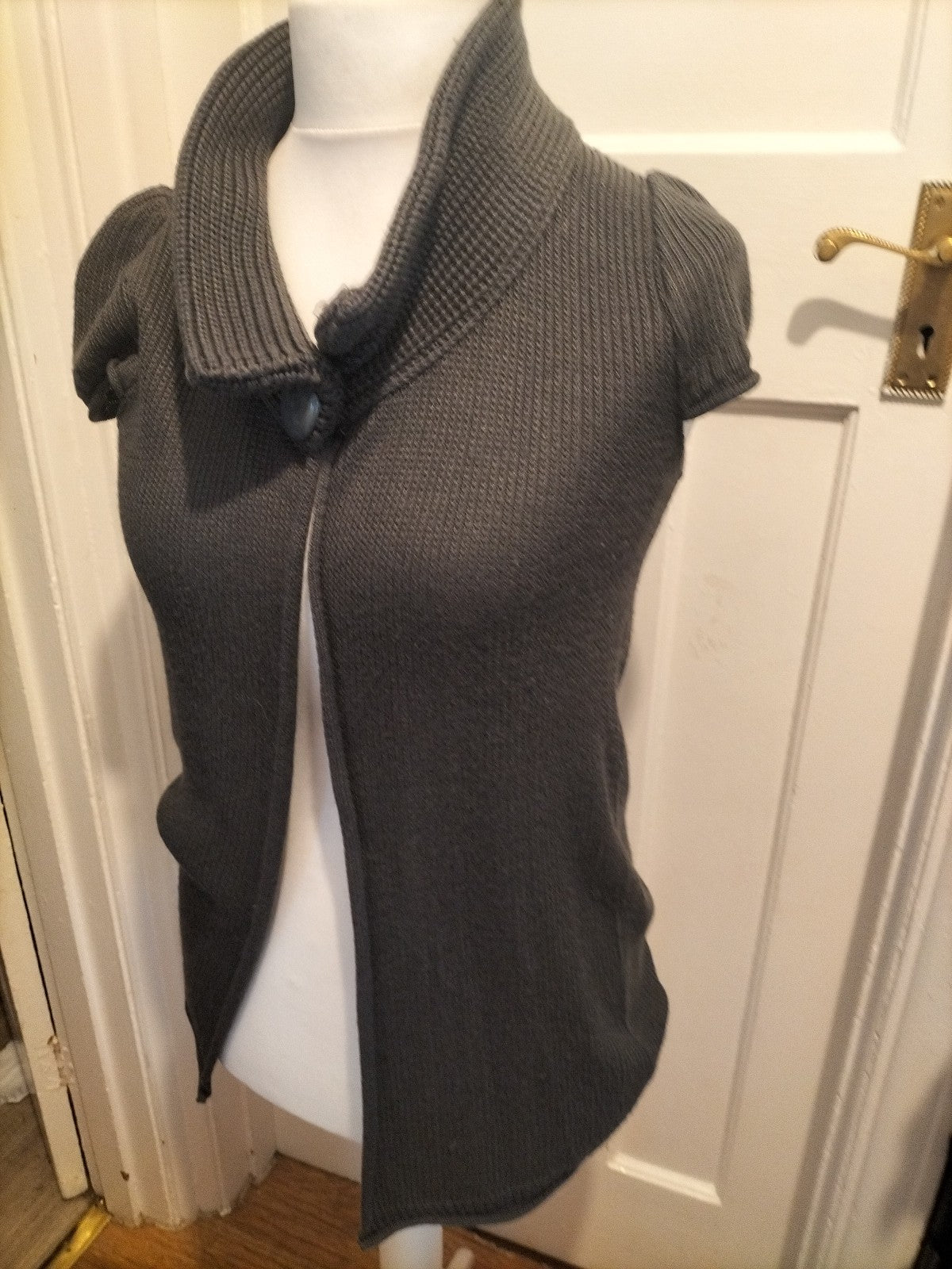 Ladies Promod Size M/L Navy Collared Cardigan