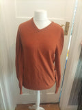F&F Large Orange Lambswool V Neck Long Sleeve Jumper