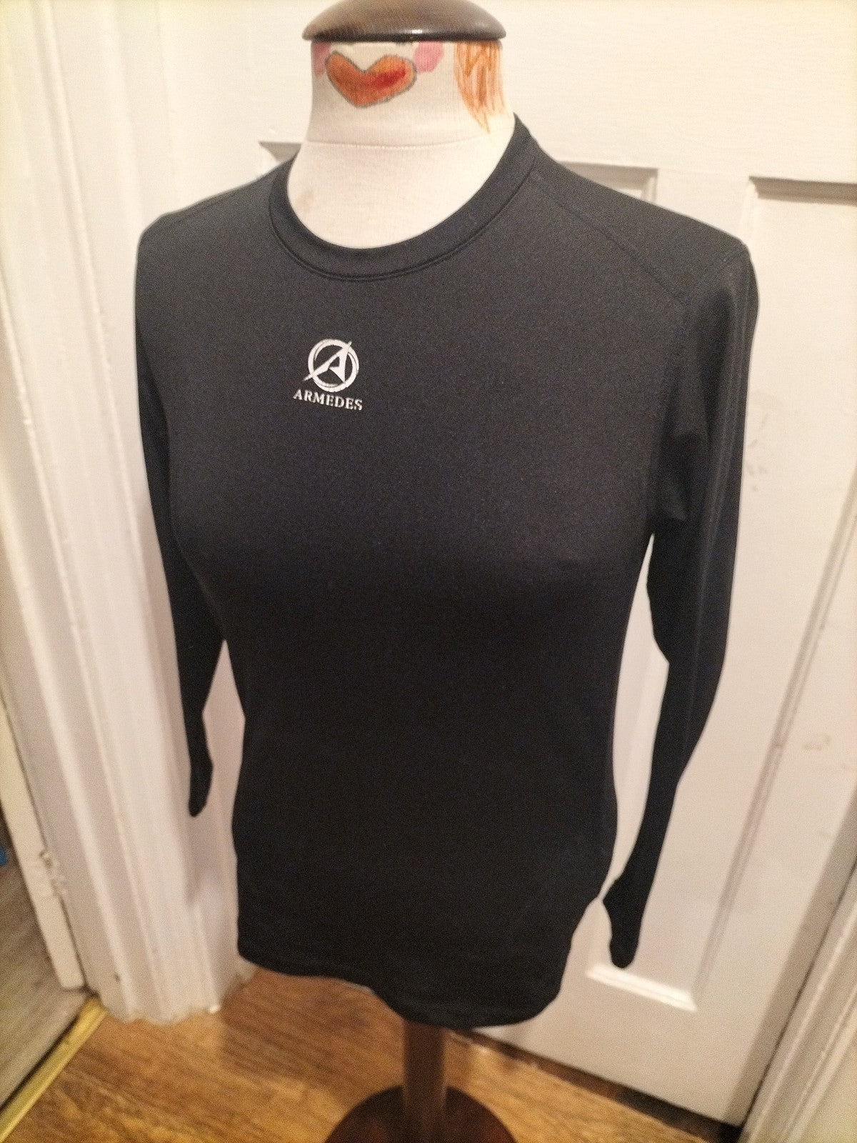 Mens Armedes Size Small Black Baselayer Top