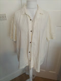 Mens Next Supply Size 2XL Cream Textured Short Sleeved Shirt