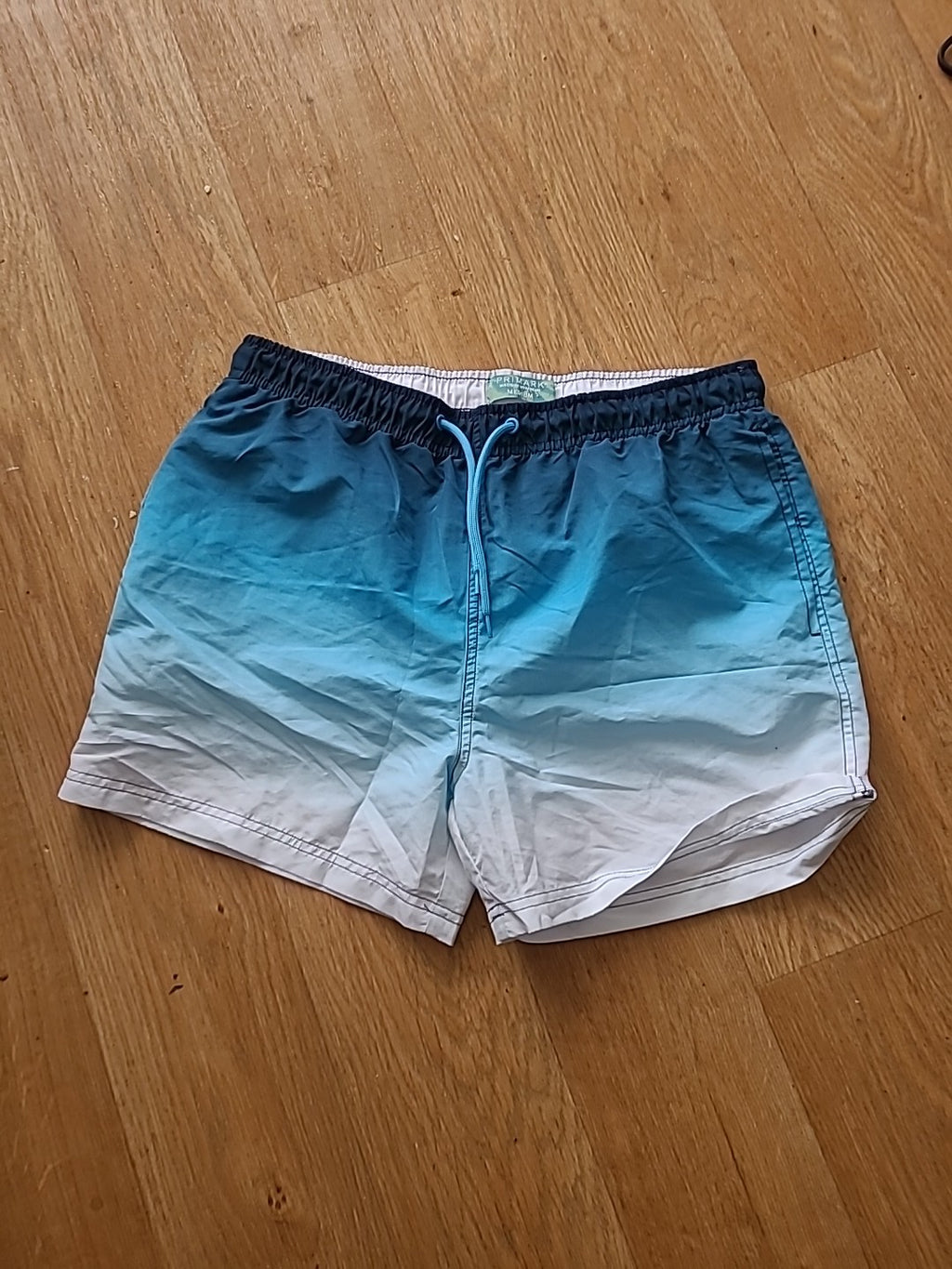 Mens Primark Size Medium Blue And Navy Toned Mesh Lined Shorts
