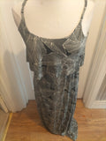 Ladies Emerson Size Small Black Cream Open Shoulder Short Sleeved Dress