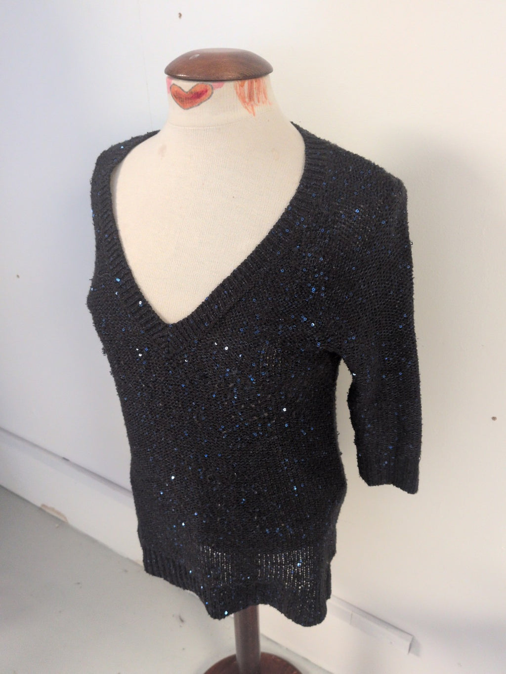 F&F 10 Navy With Blue Sequins Jumper Knit