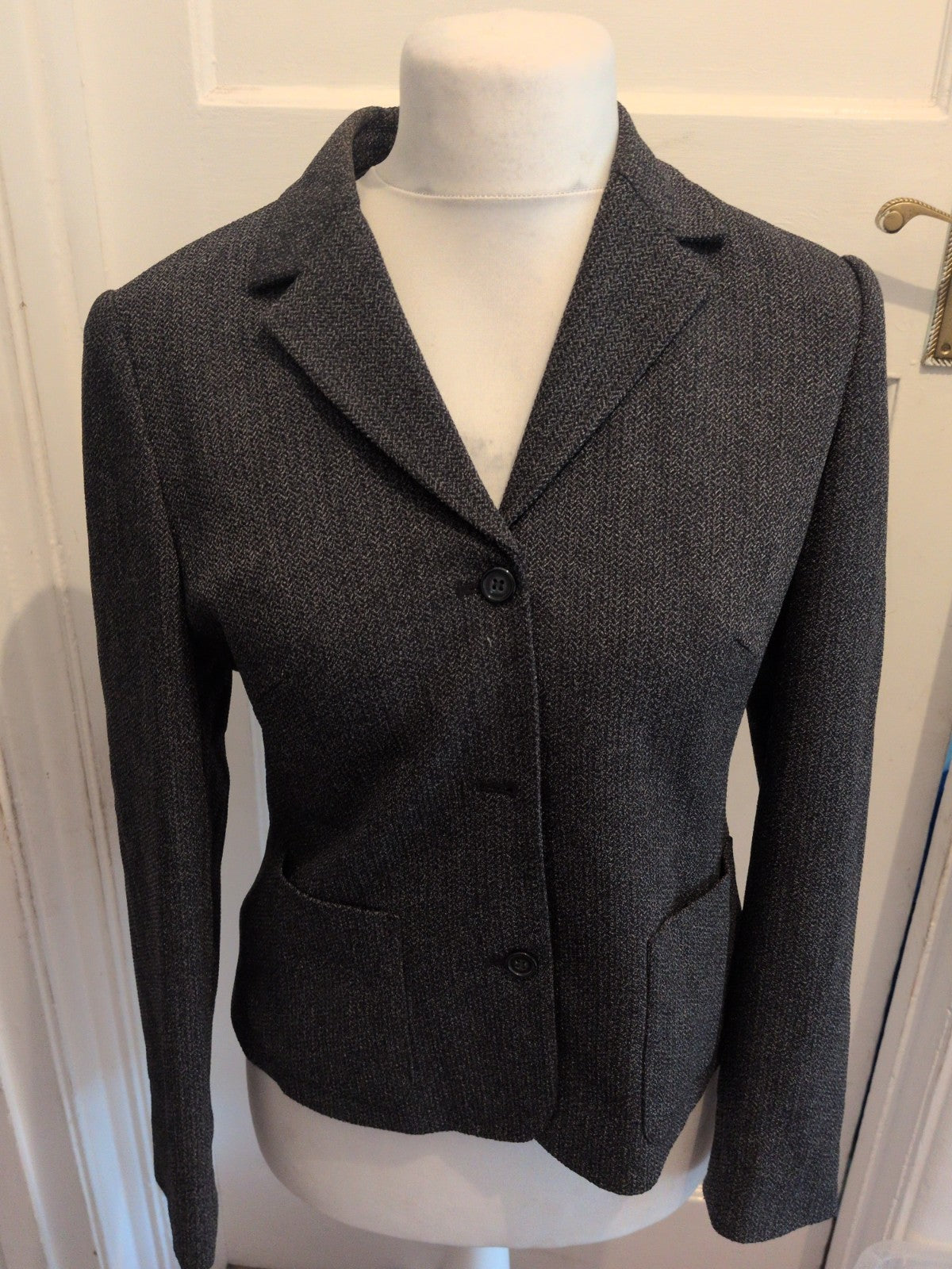 Ladies Next 14 Grey Flecked Lined Padded Blazer
