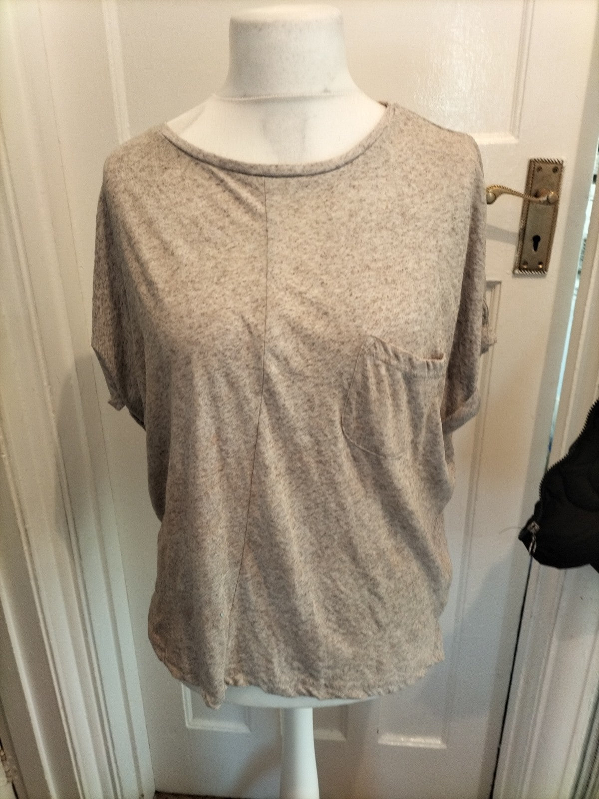 Ladies Pep&Co Size M Pale Mink Fleck Short Sleeved Blouse