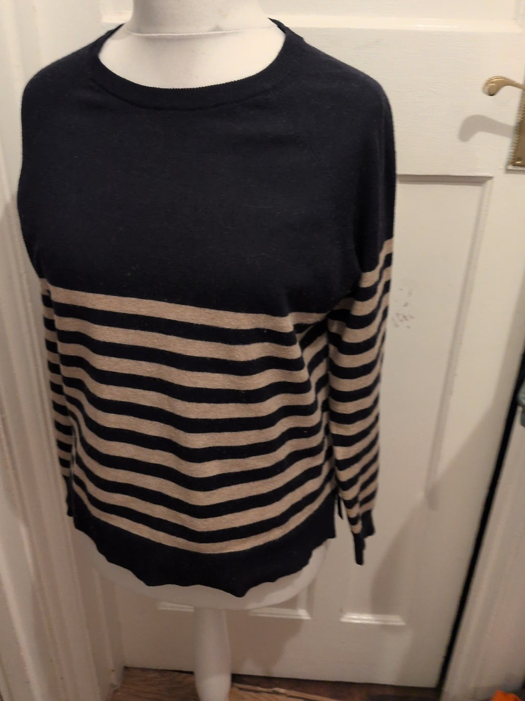 Primark 12-14 Brown And Navy Semi Stripe Jumper