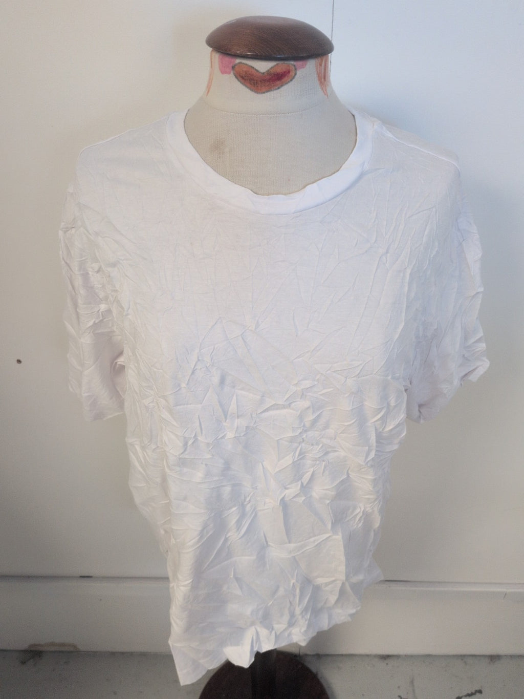 Mens H&M Size Medium Loose Fit White Short Sleeve T-shirt