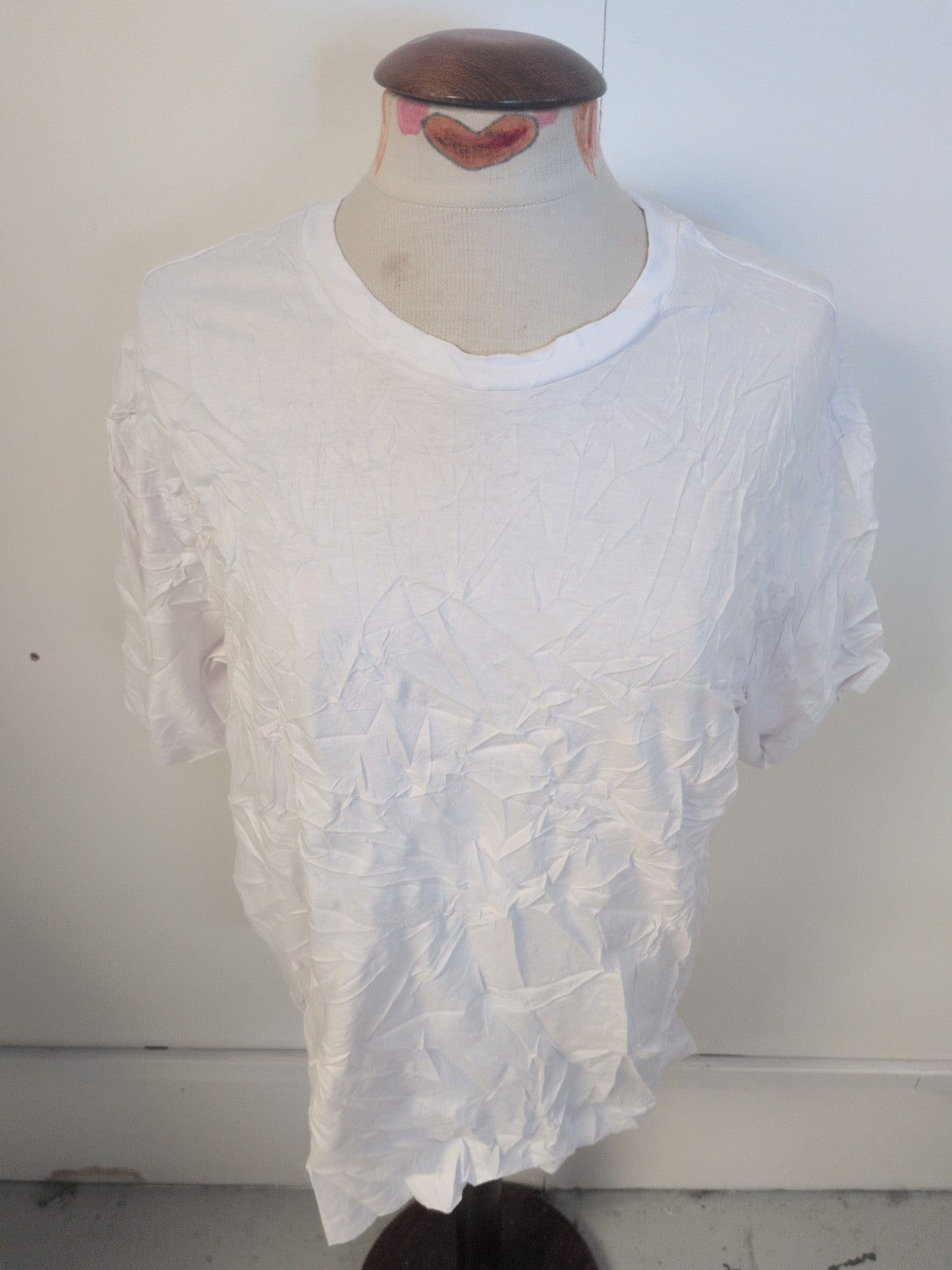 Mens H&M Size Medium Loose Fit White Short Sleeve T-shirt