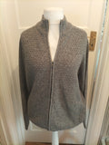 Mens Easy Size XL Grey Patterned Full Zip Jumper