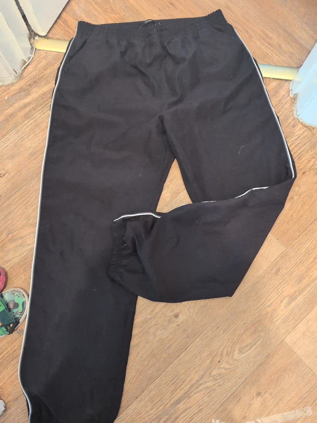 George Large Black With White Trim Track Pants