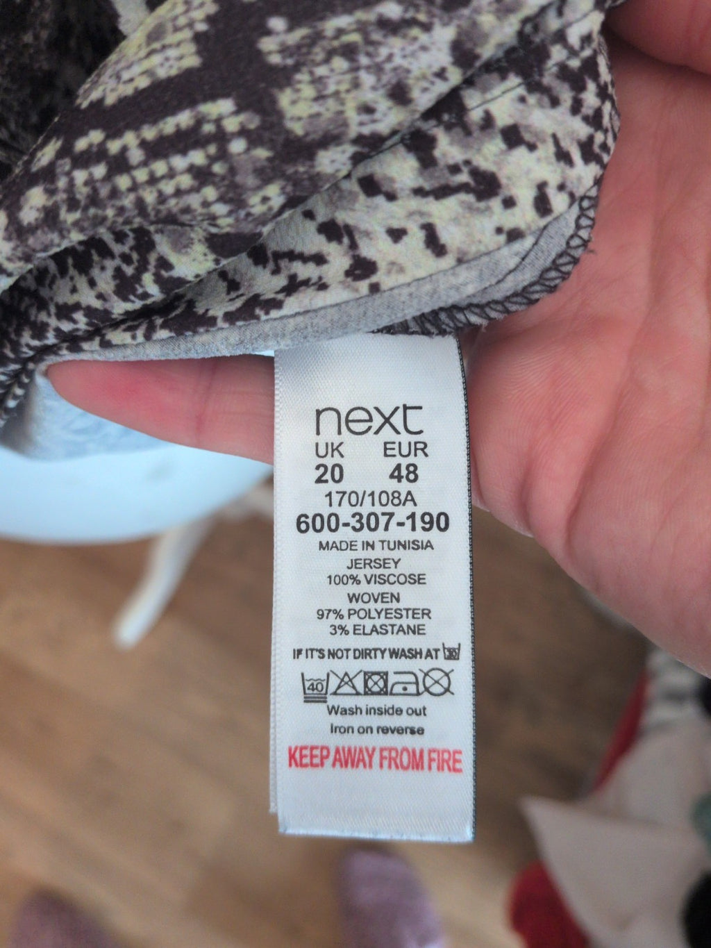 Next 20 Grey And Lime Green Short Sleeve Blouse