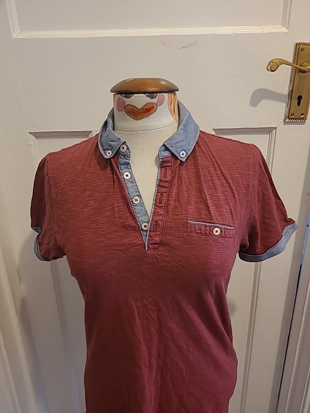 Mens Next Size Small Rust Short Sleeved Polo