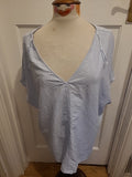 Ladies Primark Size 20 Pale Blue V Neck Short Sleeved Tshirt
