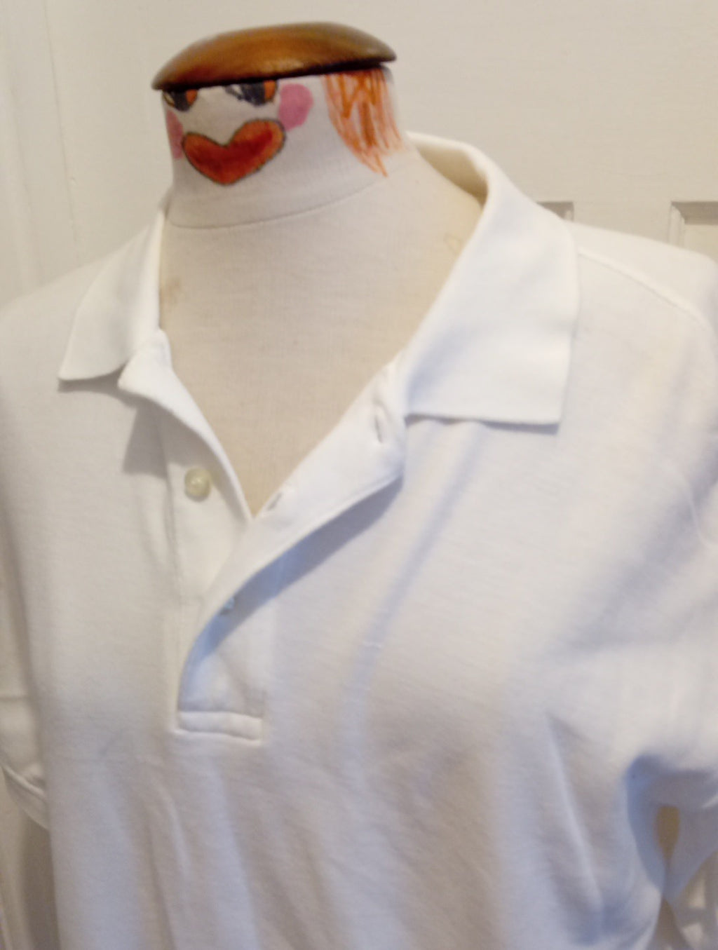 Mens St Michael Size Medium White Short Sleeved Polo