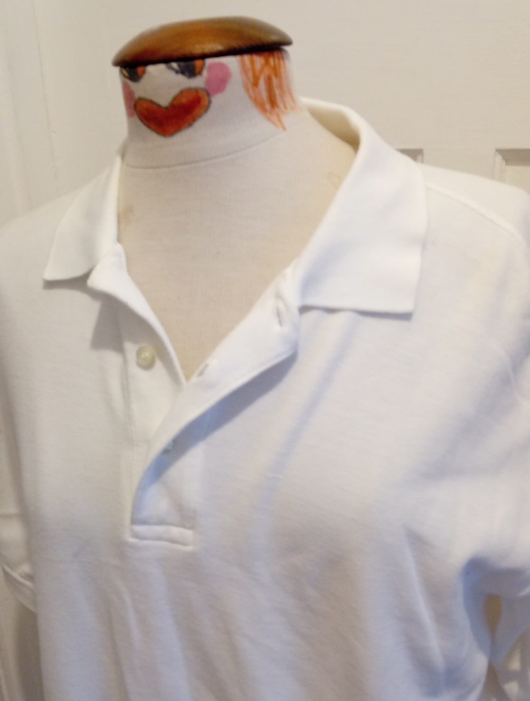 Mens St Michael Size Medium White Short Sleeved Polo