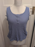 Ladies Woman Size Large Blue Ribbed Sleeveless Cami Top