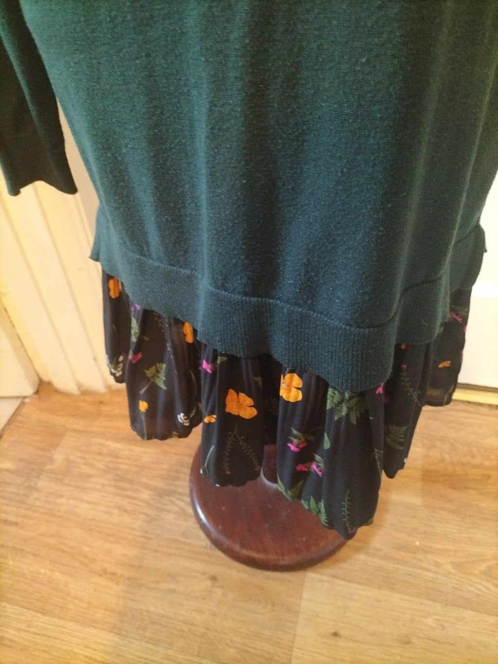 Ladies Next Size 10 Bottle Green Long Sleeved Dress