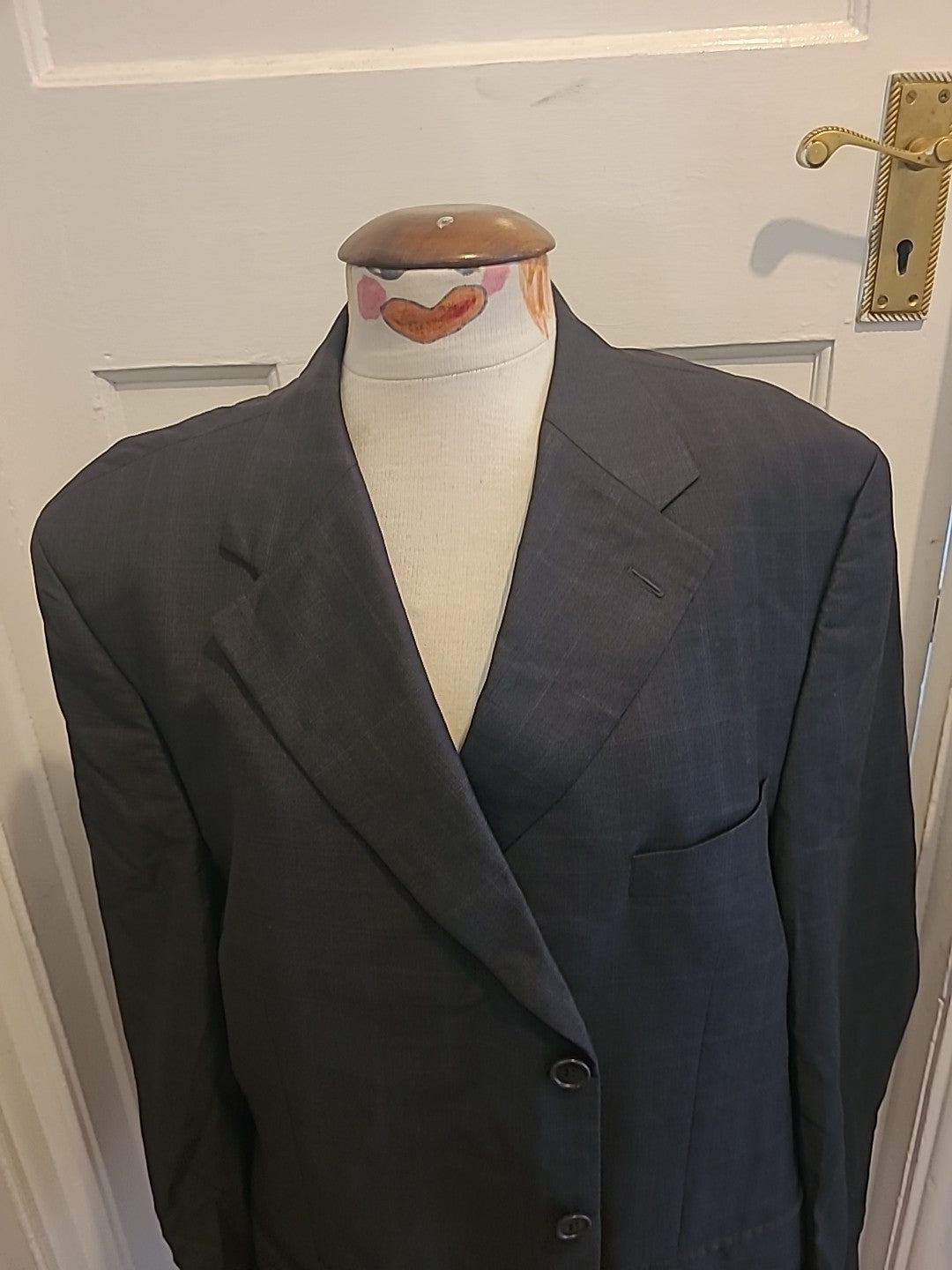 Mens Marks And Spencer Size 46M Grey Italian Fabric Pure Wool Blazer