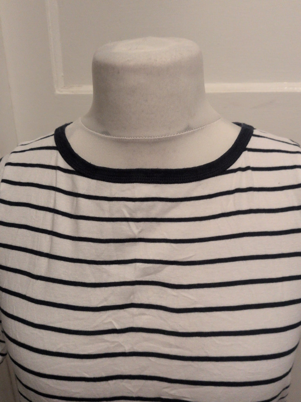 Marks And Spencer 16 Navy Stripe Short Sleeve T-shirt