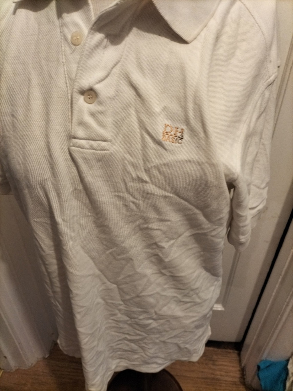 Mens Daniel Hechter Size Medium Cream Short Sleeve Polo Shirt