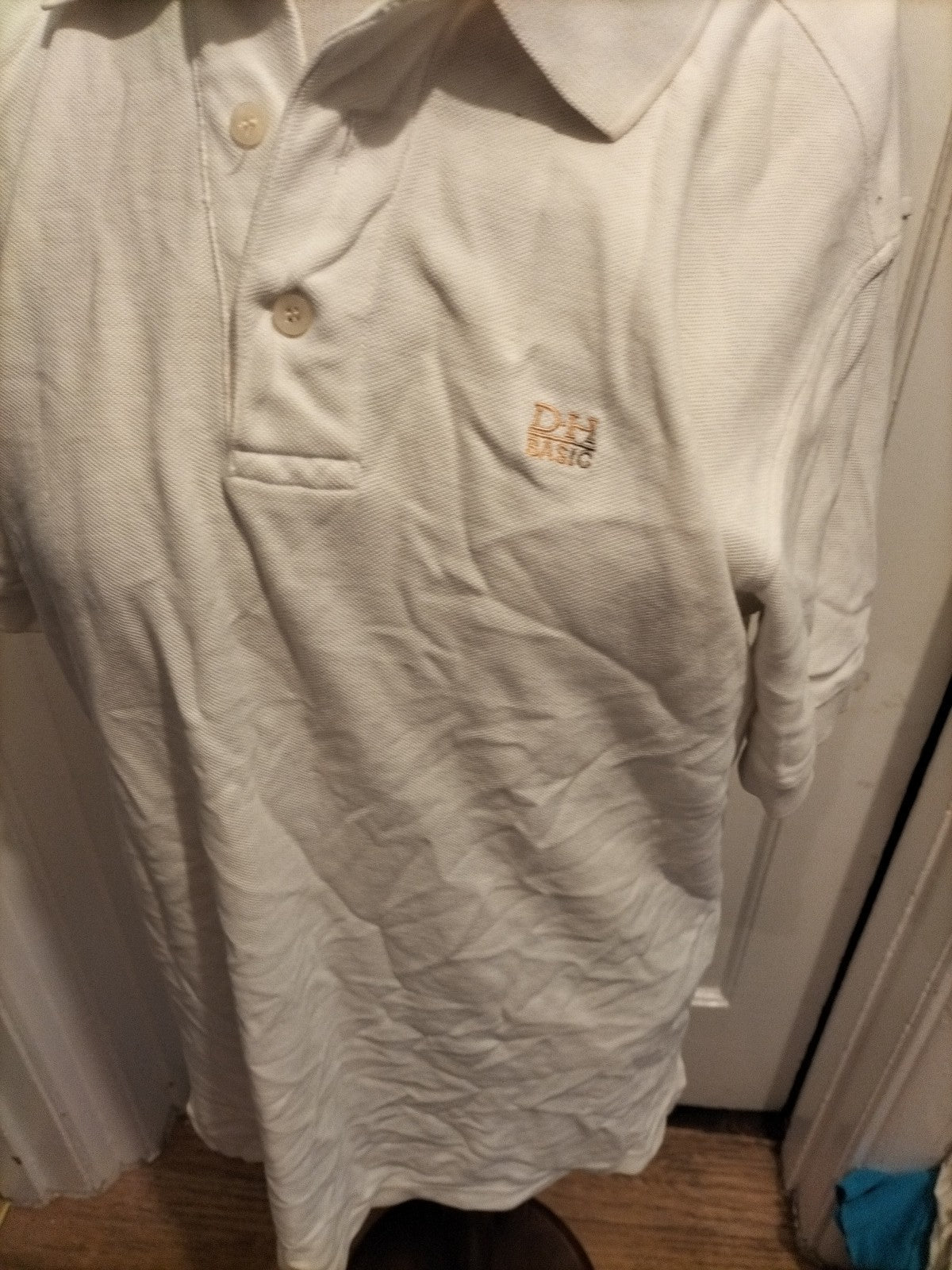 Mens Daniel Hechter Size Medium Cream Short Sleeve Polo Shirt