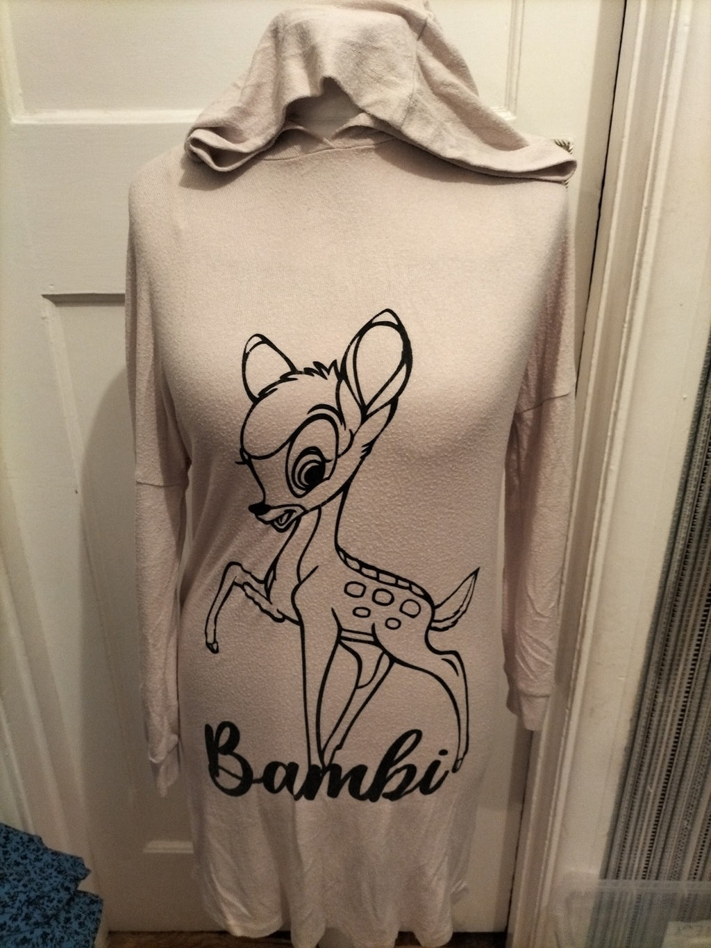 Ladies Disney At Primark Size 6-8 Pale Pink Bambi Nightwear