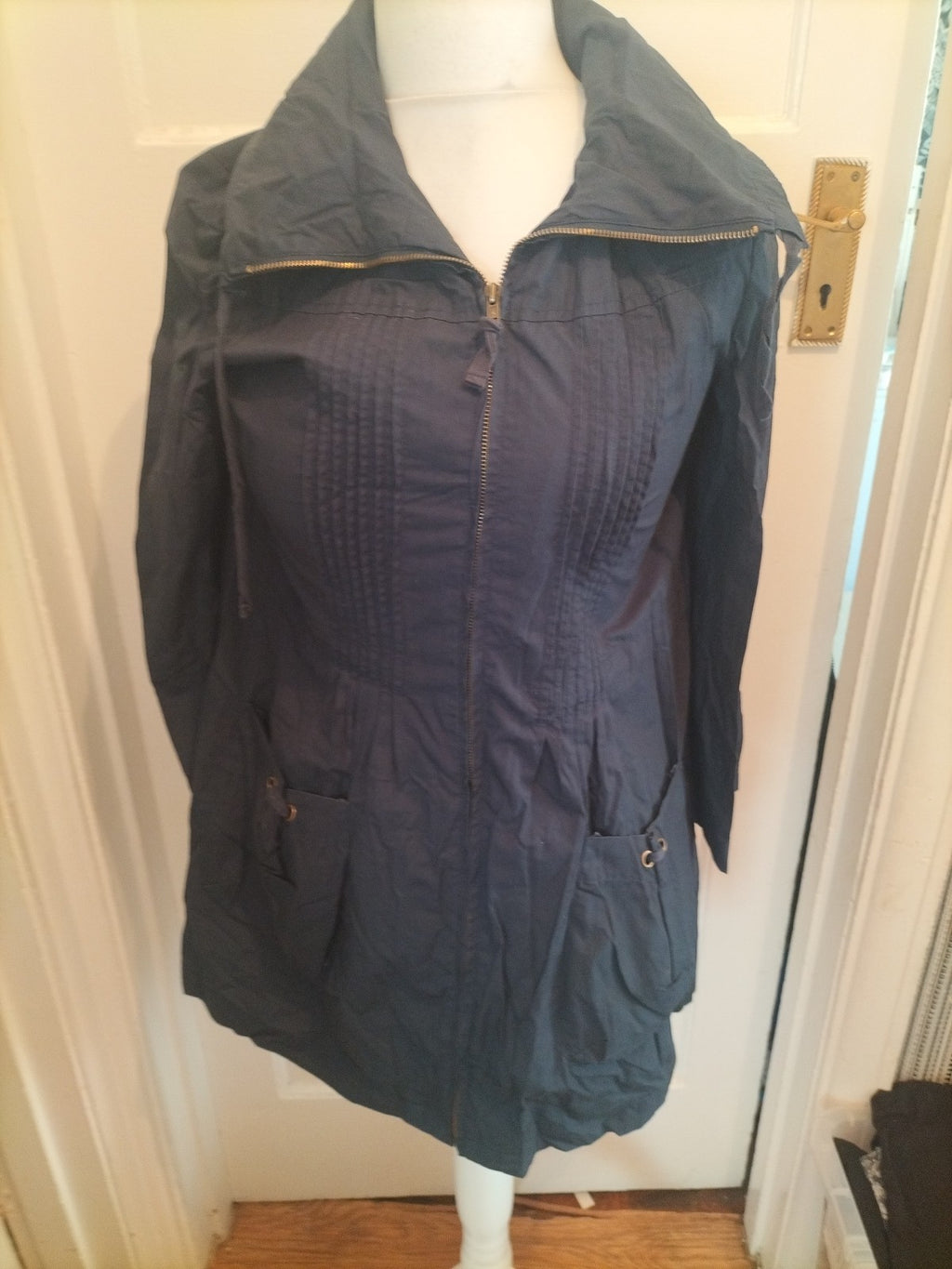 Ladies Denim&Co Size 10 Navy Longline Coat