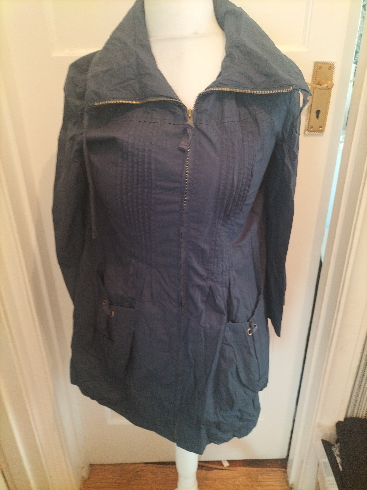 Ladies Denim&Co Size 10 Navy Longline Coat