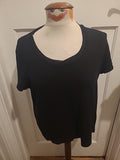 Ladies Ann Harvey Size 20 Black Short Sleeved Round Neck Tshirt(small Marks...