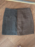 Shein Large Half Brown Half Black Skirt Knee Length