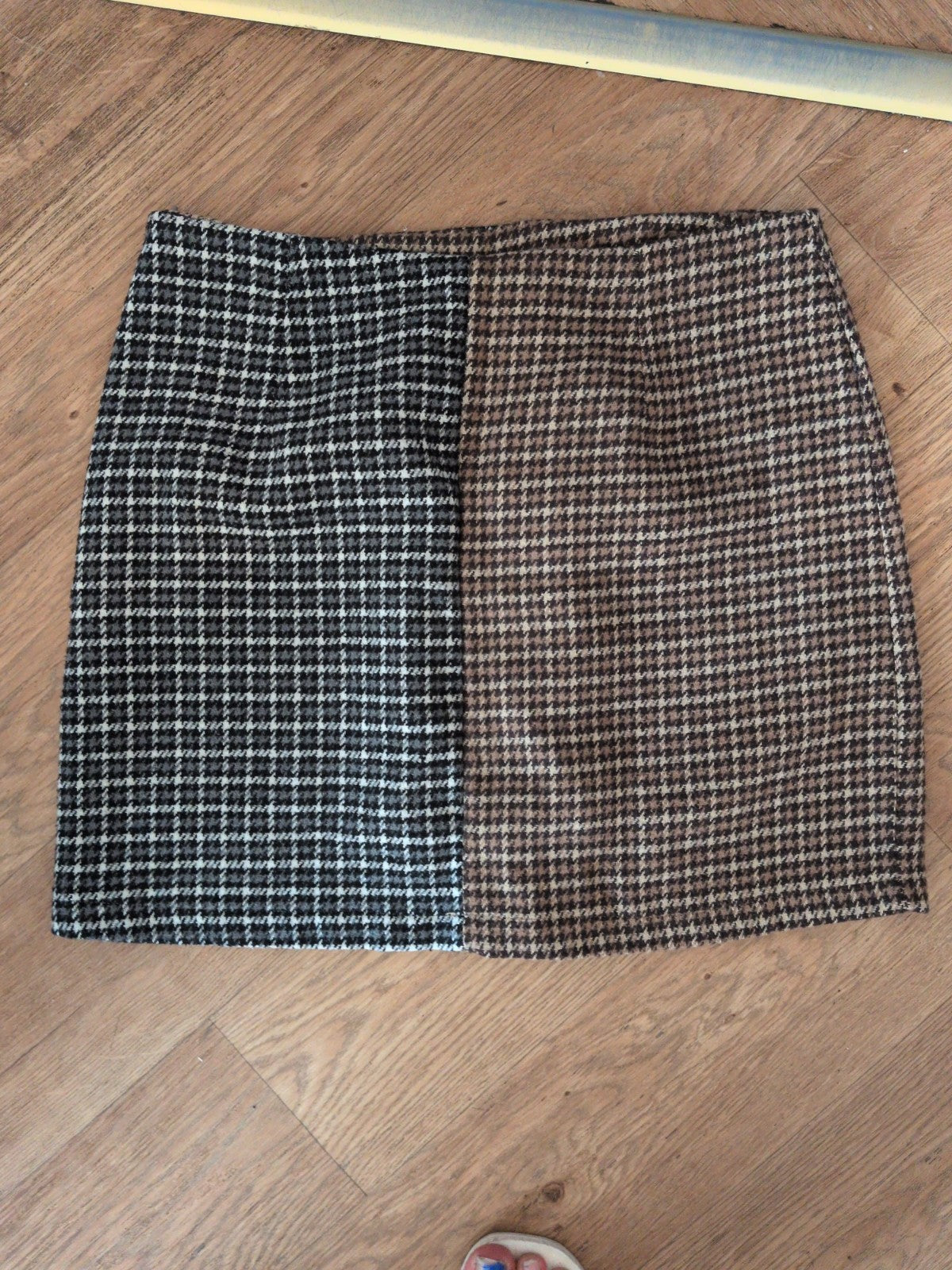 Shein Large Half Brown Half Black Skirt Knee Length
