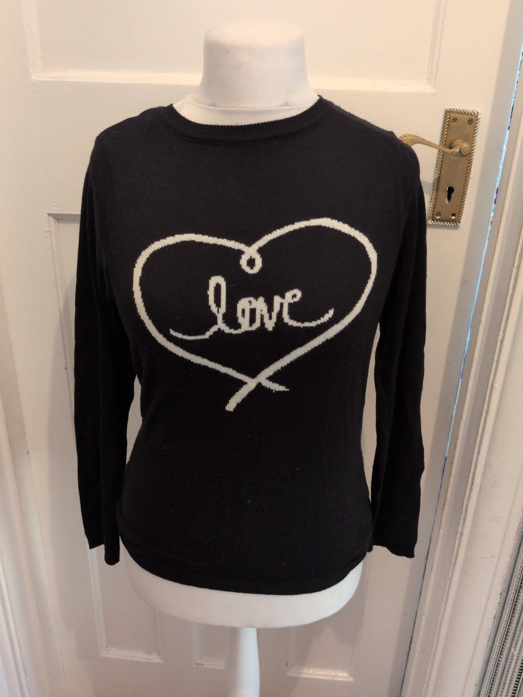 BHS 14 Black Long Sleeve Jumper "Love"