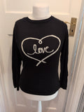 BHS 14 Black Long Sleeve Jumper "Love"