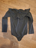 Ladies Boohoo Size 10 Dark Green Long Sleeved Bodysuit