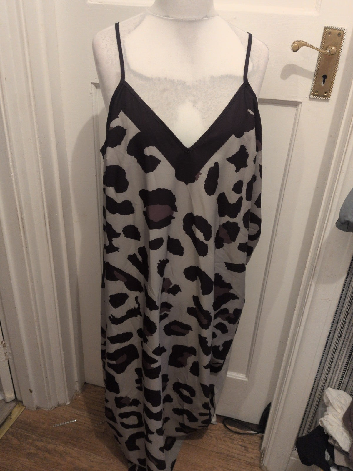 Shein Curve 3XL Green Black And Brown Sleeveless Long Length Dress