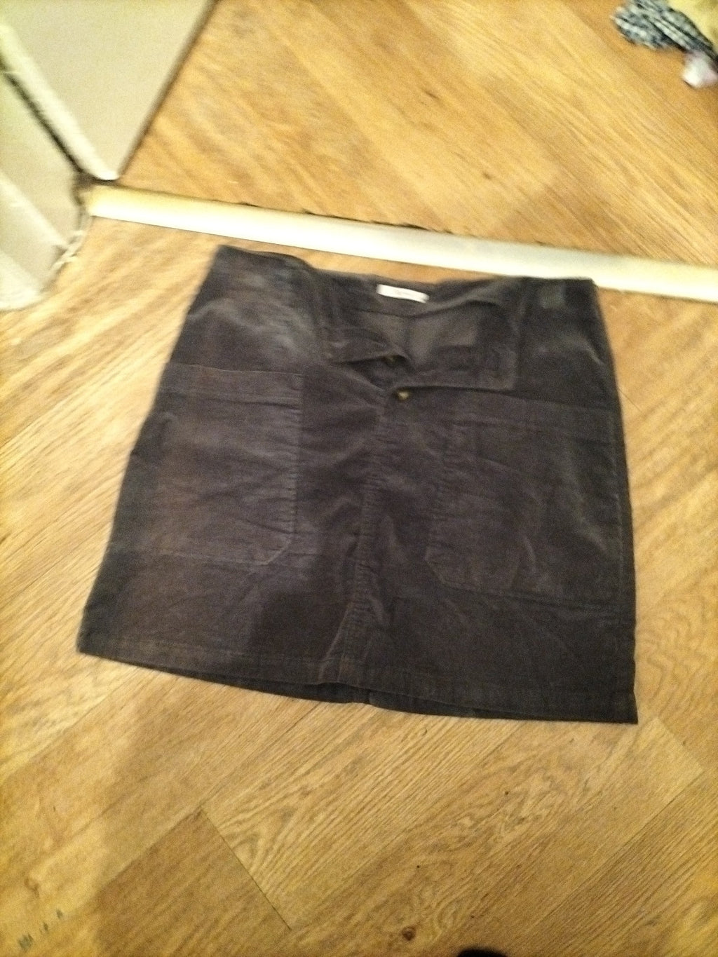 Tu 12 Navy Skirt Pockets Suede Feel