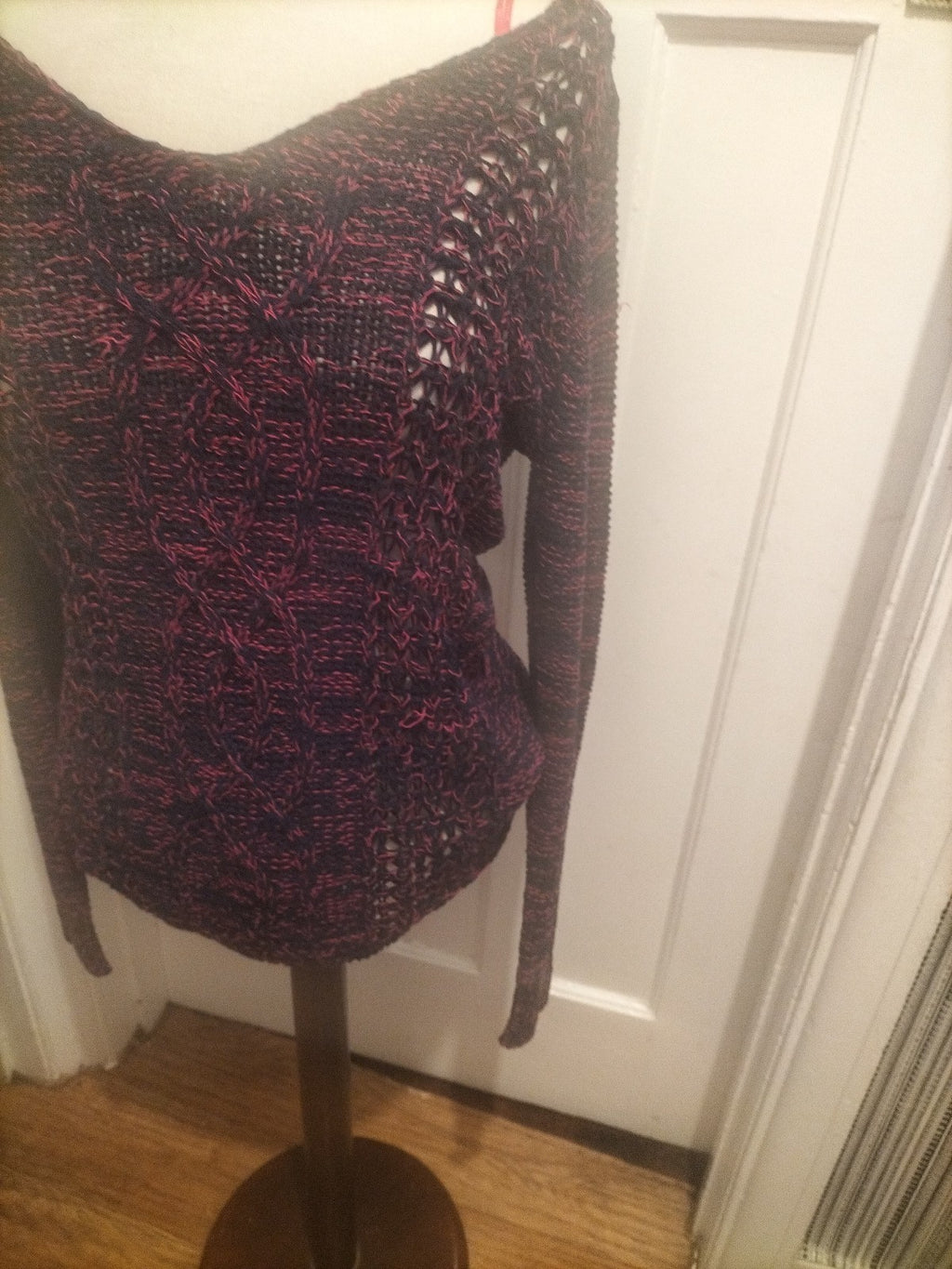 Ladies F&F Size 10 Deep Purple/Pink Long Sleeved Pullover Jumper