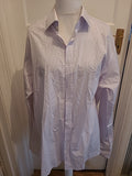 Mens Sartorial Size 18.5 Purple And White Long Sleeved Shirt