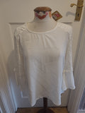 Brand New Ladies Cotton Traders Size 12 Ivory Lace Sleeved Blouse