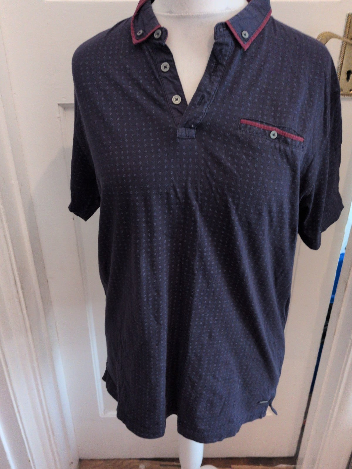 Tailor Cutter Large Slim Fit Navy And Blue Short Sleeve Polo